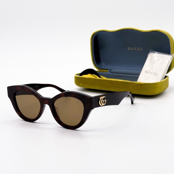 NEW GUCCI GG0957S 006 SUNGLASSES WOMEN HAVANA BROWN EYEWEAR - Picture 1 of 10